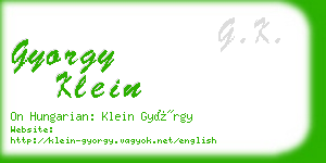 gyorgy klein business card